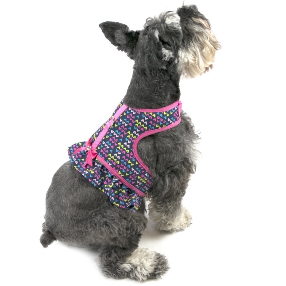 NWT Vibrant Life Harness. Pink & Navy with hearts & bow Small (up to 15 pounds)